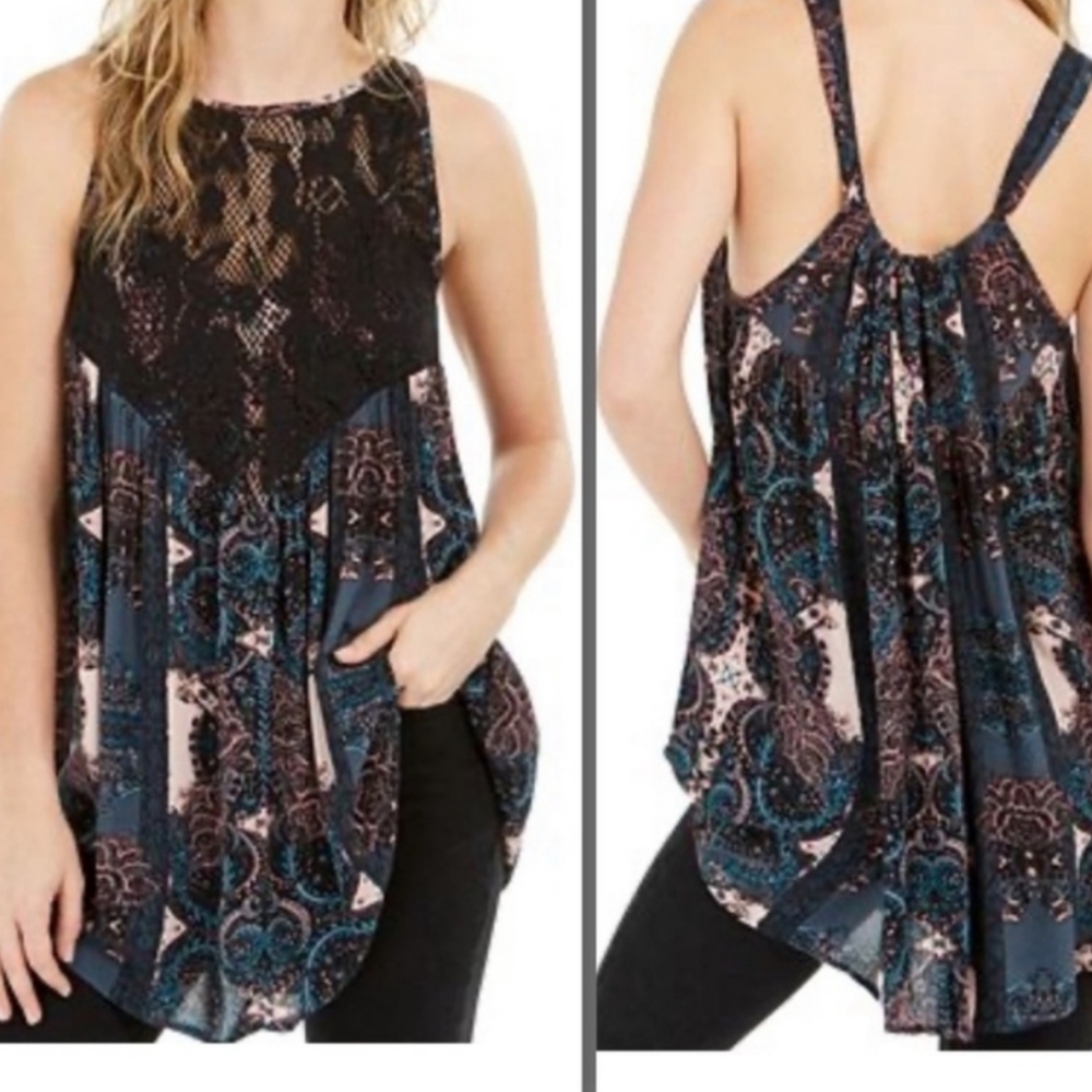 NWT Free People Intimately Count Me In Trapeze Tunic Top Women’s Size Large